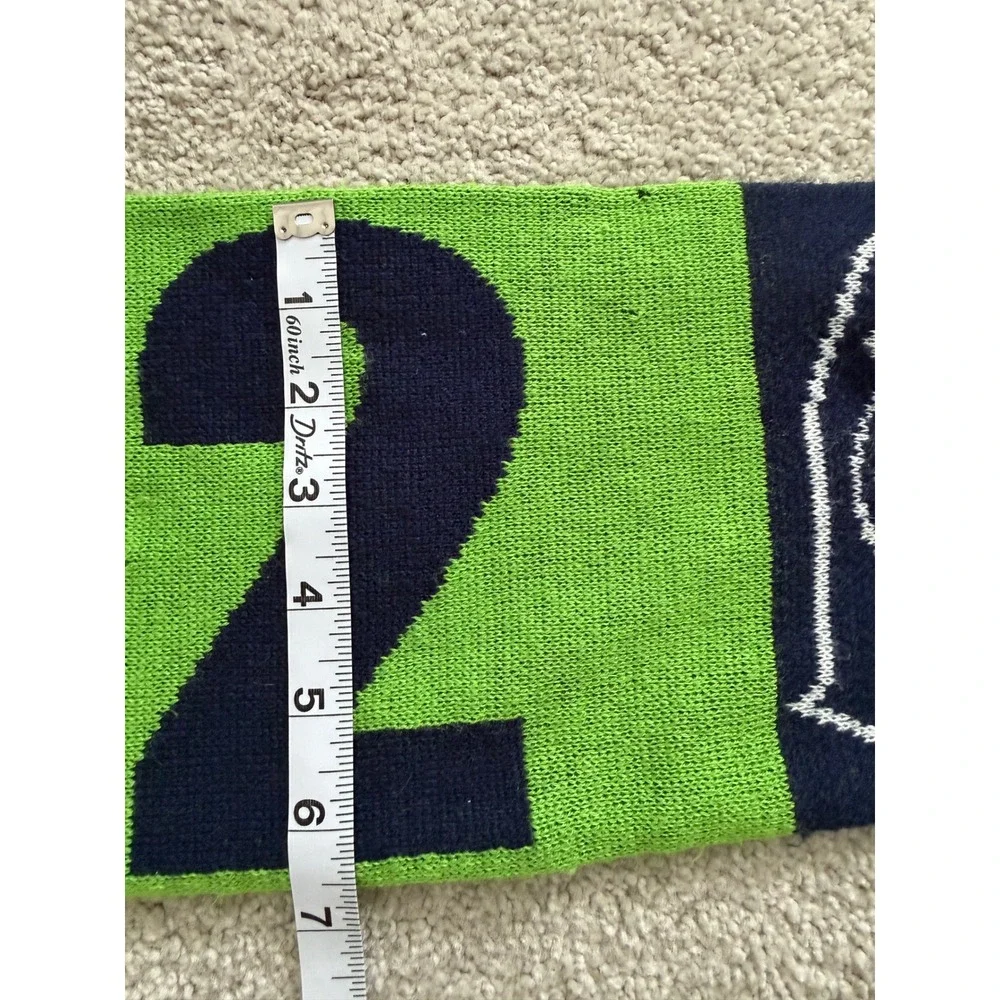 Seattle Seahawks Scarf Bring On The 12 Navy Blue Green Knit Fan Scarf 60 Inch